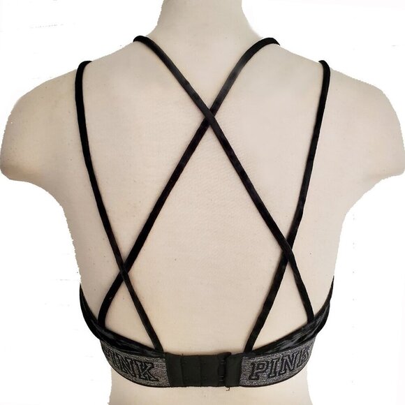 Victoria's Secret Crushed Velvet Triangle Bralette Black / Silver S - Picture 3 of 16